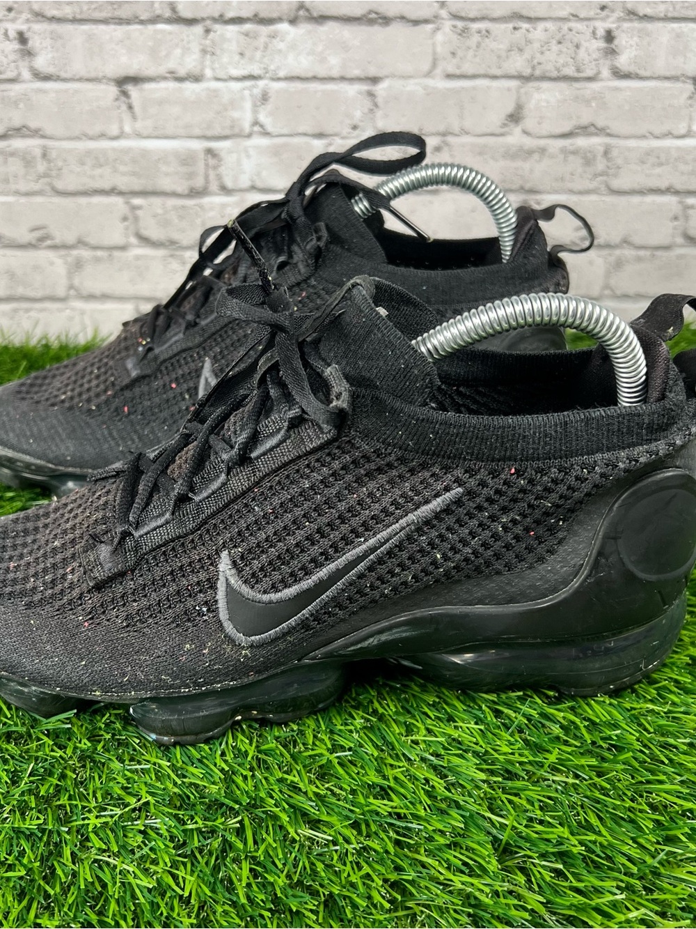 Size 7Y - Nike Air VaporMax Flyknit 2021 Black Anthracite.